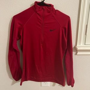 Dark red Nike half zip jacket